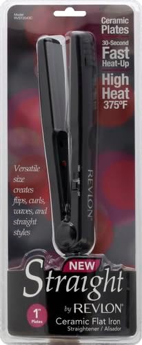Revlon Smooth and Straight Ceramic Flat Iron | Fast Results, Smooth Styles (1 in)