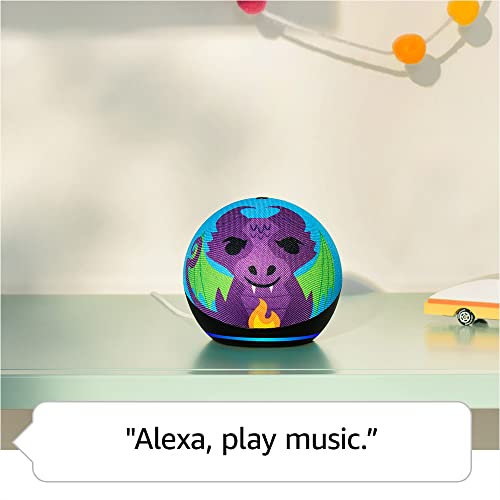 Amazon Echo Dot Kids (5th Gen, 2022 Release) with Alexa - Fire Dragon