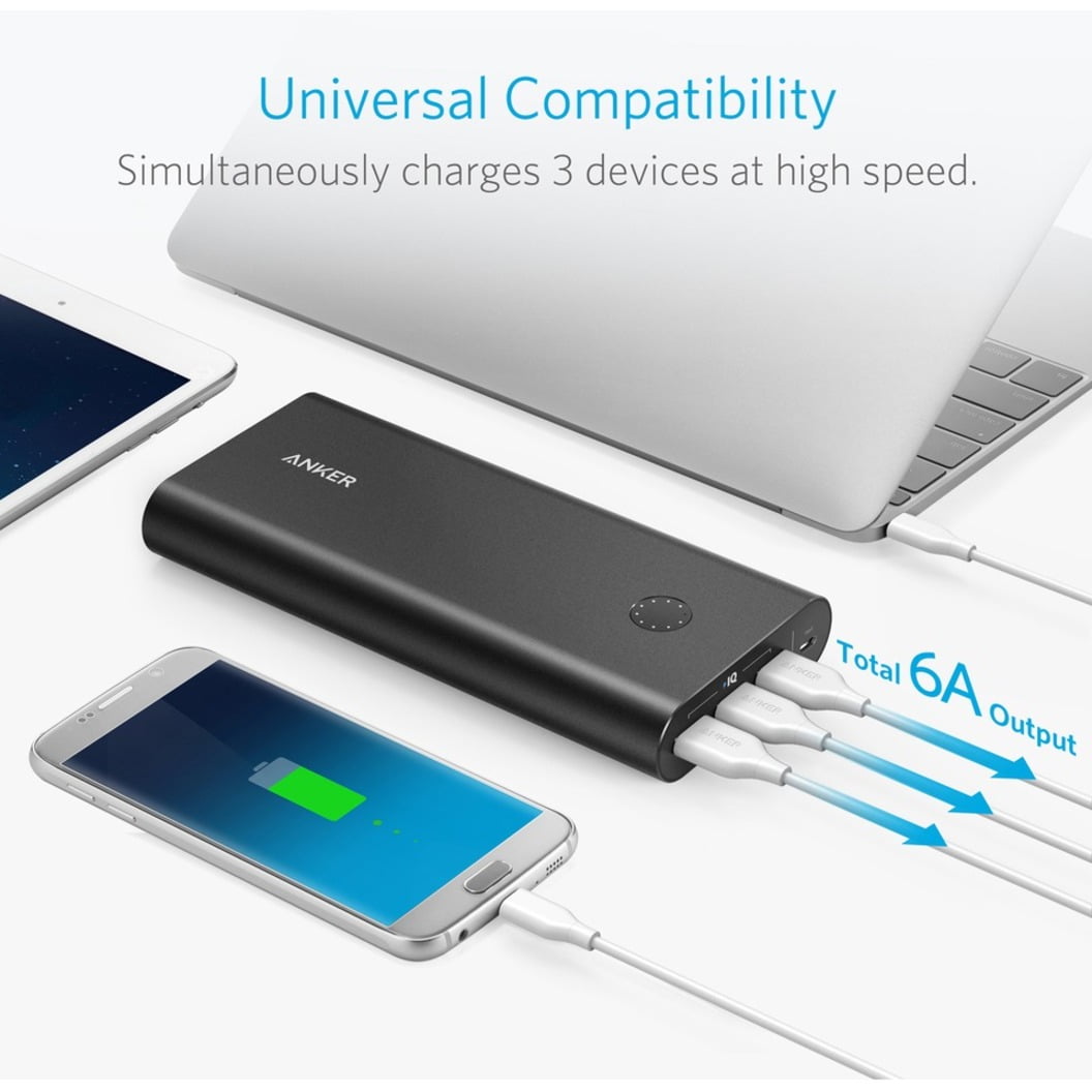 ANKER POWERCORE+ 26800 QUICK CHARGE WITH MICRO USB AND USB-A PORTS- BLACK