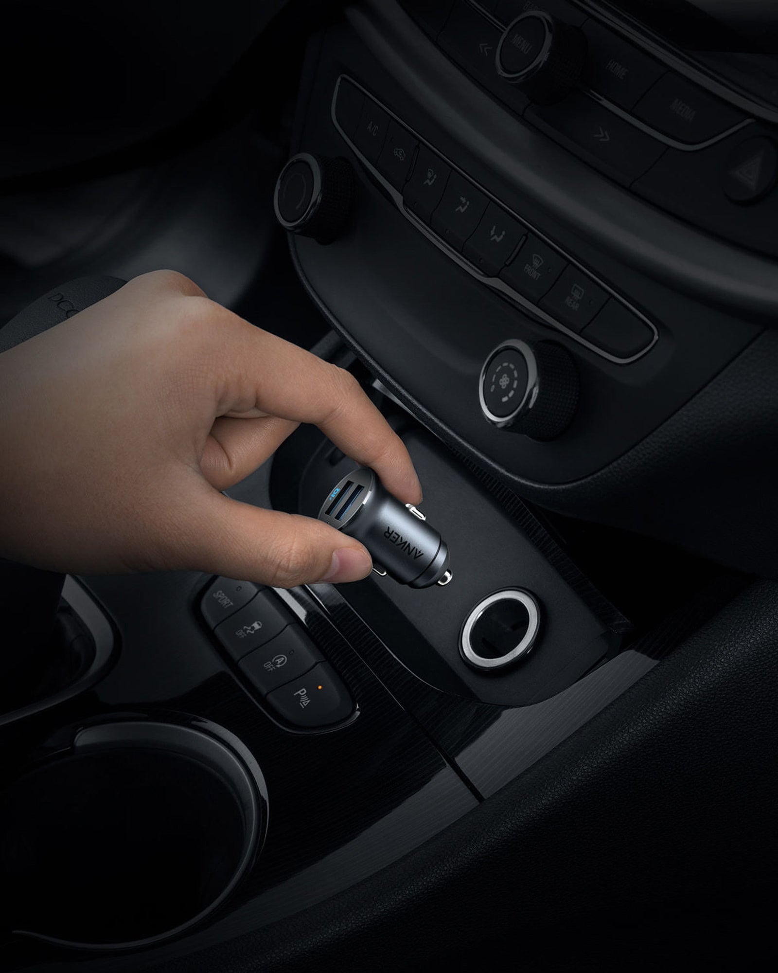 Anker PowerDrive 2 Alloy Car Charger, Black