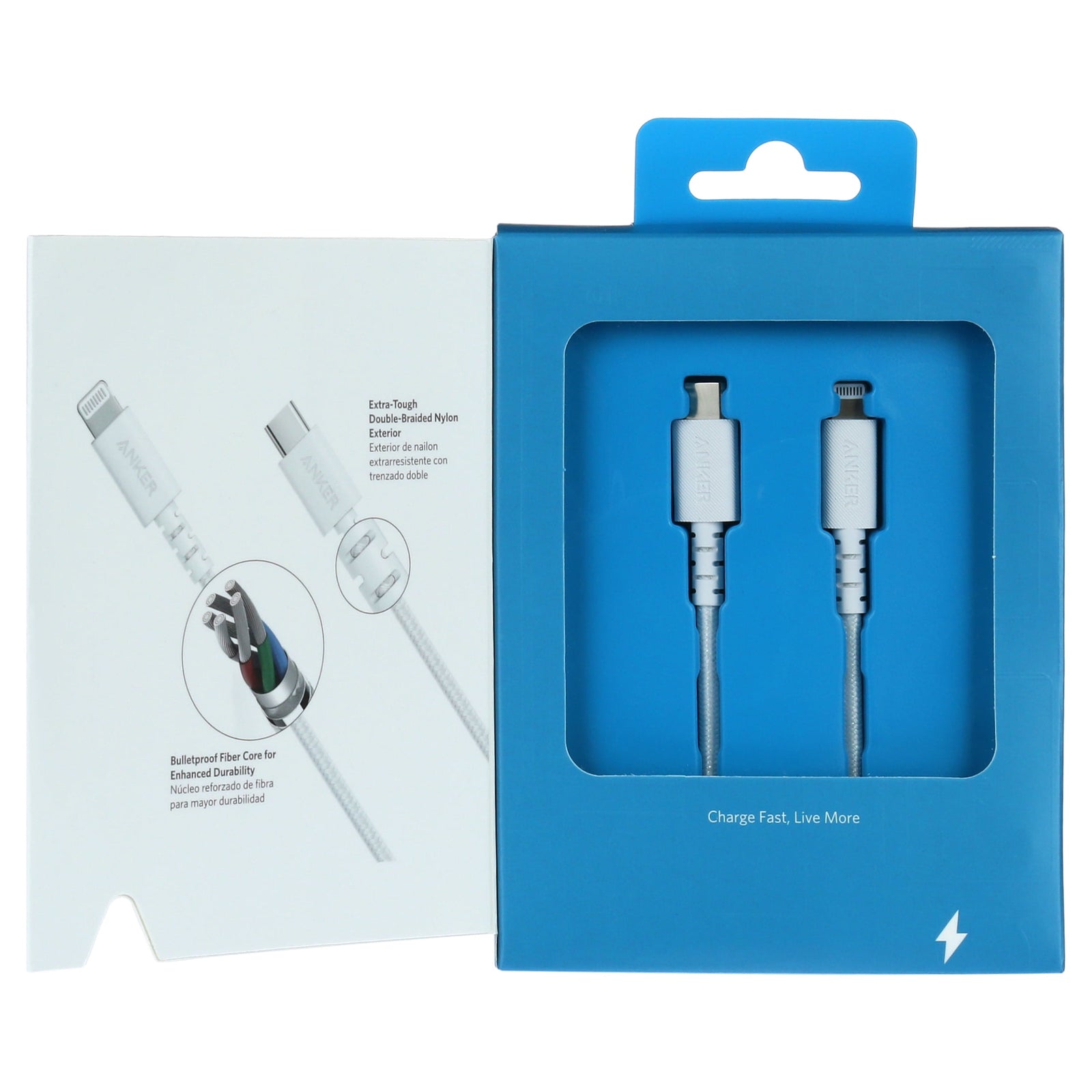 Anker PowerLine Select + USB-C Cable with Lightning Connector 6ft, Apple MFi Certified - White