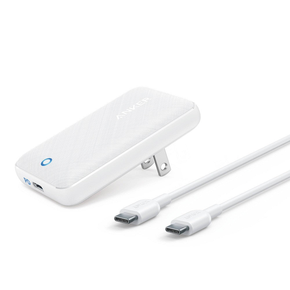 Anker PowerPort Atom III Slim 30W Charger with 6' C-C Cable - White