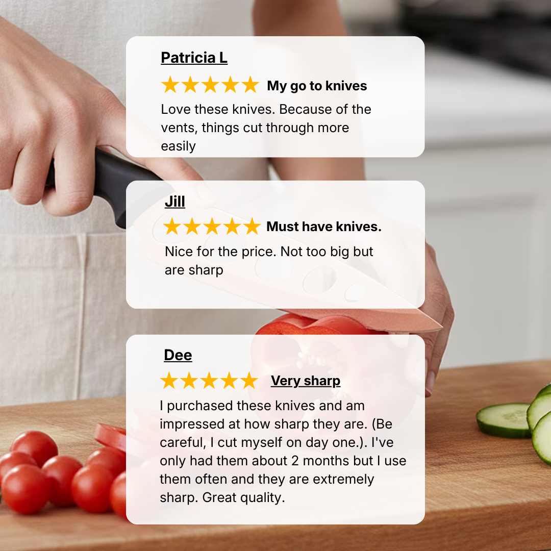 Copper Knife – 2 Pack  Never Needs Sharpening | Stainless Steel Blade with Nonstick Copper Coating