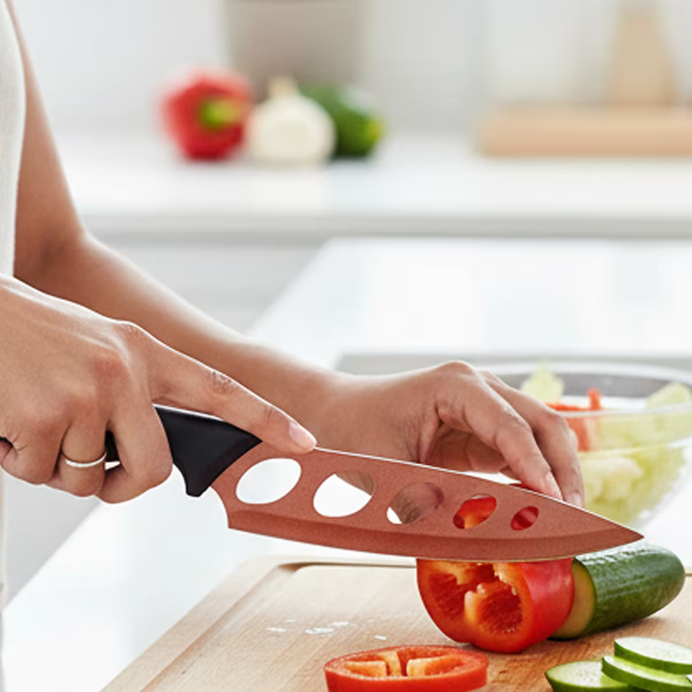 Copper Knife – 2 Pack  Never Needs Sharpening | Stainless Steel Blade with Nonstick Copper Coating